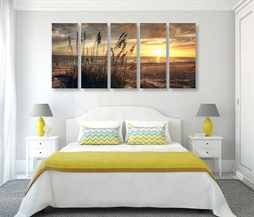 5-dielny obraz západ slnka na pláži Varianta: 100x50