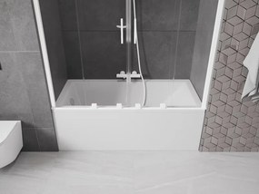 Mexen Velar Duo, 2-krídlová posuvná vaňová zástena 160 x 150 cm, 8mm číre sklo, biely profil, 896-160-000-02-20