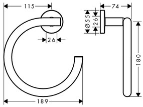 Hansgrohe Logis Universal, kruh na uterák , chrómová, HAN-41724000