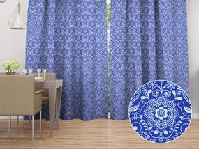 Biante Dekoračný záves PML-100 Modro-biely ľudový ornament 145x170 cm