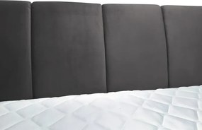 Posteľ boxspring Fresco 180x200 cm, tmavo šedá látka