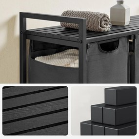 Trojdielny kôš na bielizeň, tmavosivý