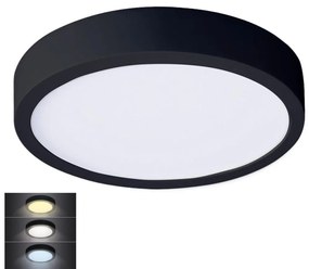 Solight WD174-B - LED Stropné svietidlo LED/24W/230V 3000/4000/6000K čierna okrúhly SL1397