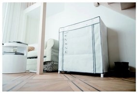 Čierno-biely textilný stojan na topánky Compactor Shoes, 25 priehradiek