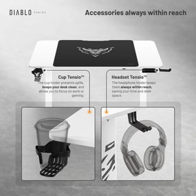 Výškovo nastaviteľný stôl Diablo X-Tensio 1100 biely