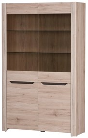 Vitrína Dessum 02 (dub sanremo + hnedá). Akcia -21%. Vlastná spoľahlivá doprava až k Vám domov. 1068126
