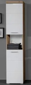 Kúpeľňová vysoká skrinka Amanda 103, sukový dub/biely lesk%
