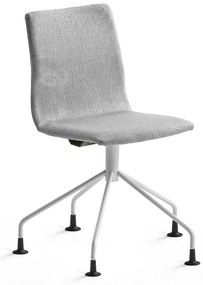 Konferenčná stolička OTTAWA, štýlová podnož, strieborná/biela