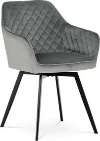 Jedálenská stolička zamatová, sivá DCH-425 GREY4