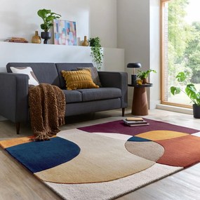 Fialový ručne tkaný vlnený koberec 120x170 cm Glow Purple Multi – Flair Rugs
