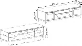 TV stolík DANNA 180 cm kašmír