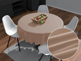 Biante Saténový okrúhly obrus polyesterový Satén LUX-064 Béžovohnedý Ø 130 cm