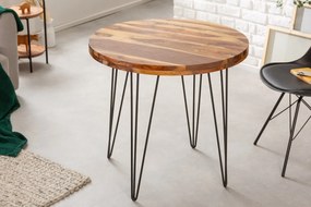 Dizajnový okrúhly jedálenský stôl Elegant 80 cm Sheesham