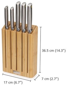 Súprava nožov so stojanom 5 ks z nehrdzavejúcej ocele Elevate Bamboo – Joseph Joseph