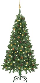 vidaXL Umelý vianočný stromček s LED a sadou gulí zelený 150 cm