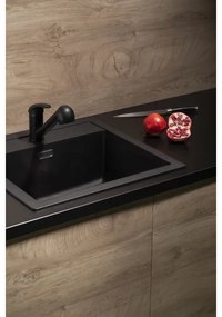 KFA Armatura 6613-110-81 - Drezová batéria s vyťah. sprškou INDIRA mosadz/čierna