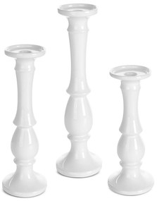 KERAMICKÝ SVIETNIK JOLY 11X11X39 CM BIELA