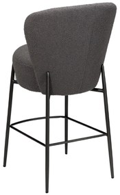 ORBIT ČALÚNENÁ BAROVÁ STOLIČKA stone bouclé/antique pewter