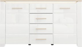 XXXLutz KOMODA, biela, dub bianco, 154/88/40 cm Carryhome - Komody - 000834018102