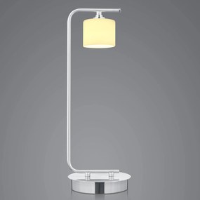 Stolová LED lampa Mila z niklu 1-pl valcovitý tvar