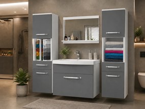 Kúpeľňový nábytok skrinky s umývadlom a zrkadlom sivá antracit grafit  ROD PRIMO M 6/0/W/SR/0/ZINC