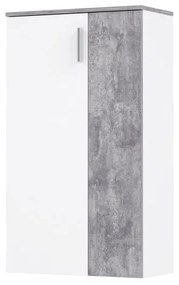 Botník ETON – biela/šedá, betónový vzhľad