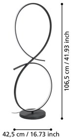 Eglo 901271 - LED Stojacia lampa SERPINS LED/20W/230V 3000K čierna