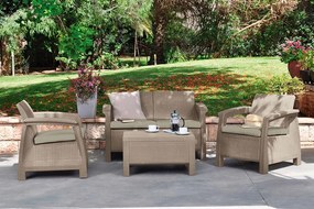 ALLIBERT CORFU Set záhradný, cappuccino/béžová 17197361