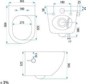 Závesný WC komplet bez okraja s funkciou bidetu REA CARLO LUX RIMLESS, vrátane SoftClose sedadla, biela