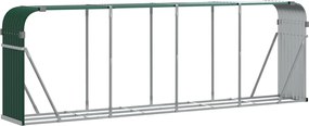 vidaXL Držiak na polená zelený 300x45x100 cm pozinkovaná oceľ