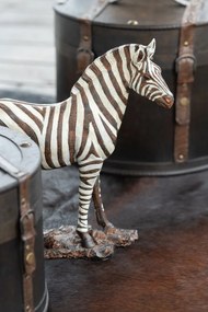 Bielo-čierna antik dekorácia Zebra - 31*11*32 cm