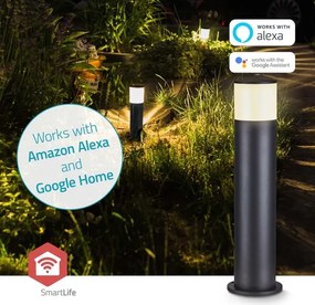 Nedis ZBLOP10RGBW - vonkajšia stmievateľná LED lampa RGBW, 10W/230V, IP65, Wi‑Fi (Tuya), čierna