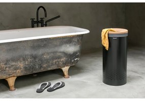 Matne čierny kovový kôš na bielizeň 35 l – Brabantia
