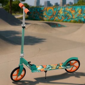 Detská kolobežka s veľkými kolesami a popruhom, Dino - mint