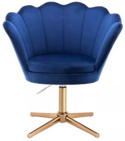 LuxuryForm DESIGN Kreslo FREY VELUR na zlatom kríži - modré