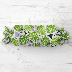 Biante Vankúš valec bonbon Sandra SA-175 Zelené listy Monstera 15x80 cm