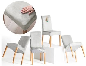 Svetlosivé napínacie poťahy v súprave 4 ks na stoličku 48 cm Sento – Restilo