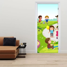 Fototapeta na dvere - Detské radovánky na pieskovisku (95x205cm)