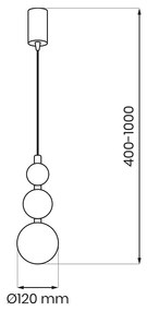 Závesné svietidlo Boule, 1x mentolové/biele sklenené tienidlo, m