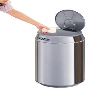 Bezdotykový odpadkový kôš 30l nápojová plechovka strieborná