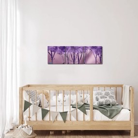 Obraz - Jelene v magickom lese (s hodinami) (90x30 cm)