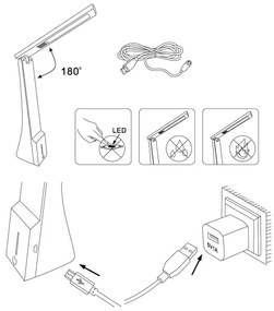 Eglo 97044 - LED Stmievateľná stolná lampa LA SECA 1xLED/1,8W/230V biela