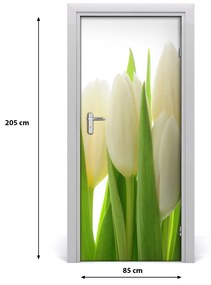 Fototapeta na dvere biele tulipány 85x205 cm