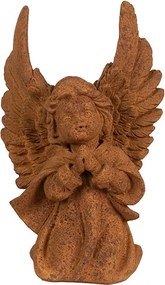 Dekoratívna hrdzavá figúrka anjel modliaci - 13*8*19 cm