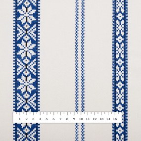Biante Bavlnený obdĺžnikový obrus Sandra SA-590 Modrý ľudový vzor na bielom 50x100 cm