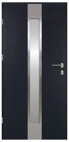 Vchodové dvere Neptun, 90 L, rozmer vr. zárubne: 1000 × 2070 mm, oceľ, ľavé, antracit, presklené