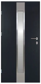 Vchodové dvere Neptun, 90 L, rozmer vr. zárubne: 1000 × 2070 mm, oceľ, ľavé, antracit, presklené