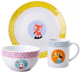 Detský porcelánový set 3 ks – KIDS World Animals (450513)