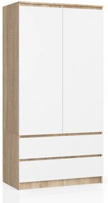 Skriňa S 90 cm 2D 2SZ CLP sonoma / biela