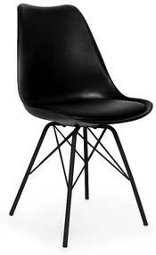Sada 2 čiernych stoličiek s čiernou podnožou z kovu loomi.design Eco